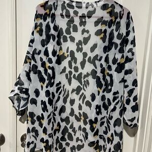 Leopard Print Sheer Kimono
